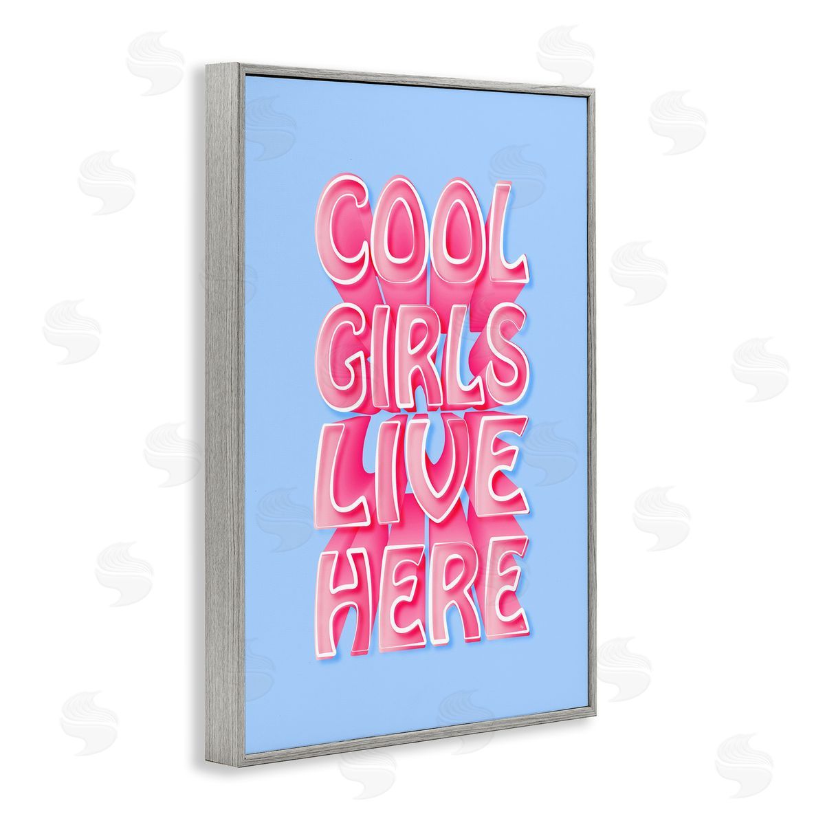 Cool Girls Live Here Grey Frame Print Wall Art, Home Decor by Martina Pavlova