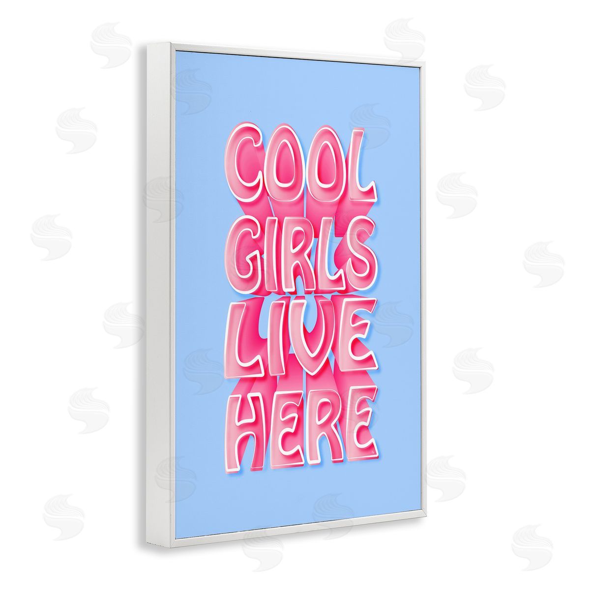 Cool Girls Live Here White Frame Print Wall Art, Home Decor by Martina Pavlova