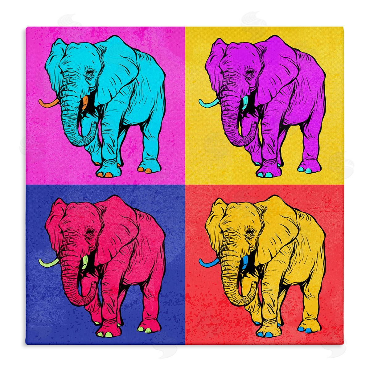 Ziwei Li Bold Pop Elephants Canvas Wall Art Print