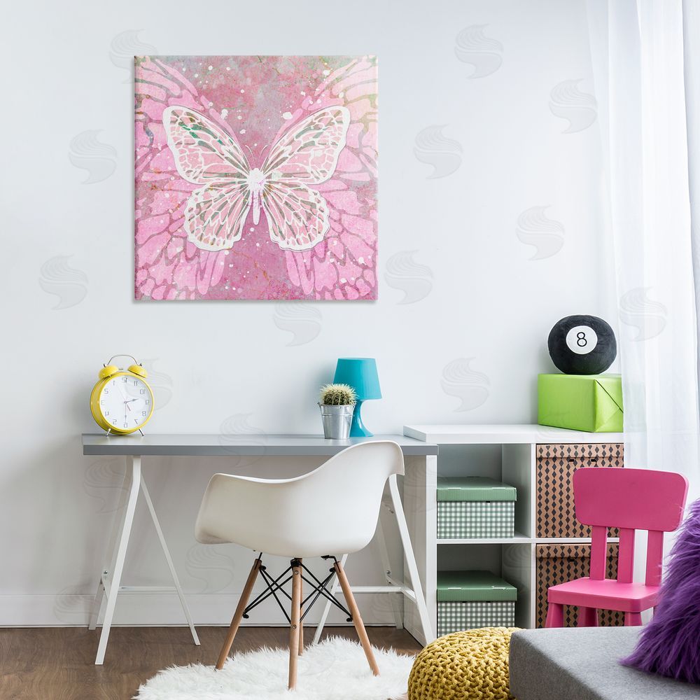Martina Pavlova Pink Butterfly Wings Canvas Wall Art Print in Room