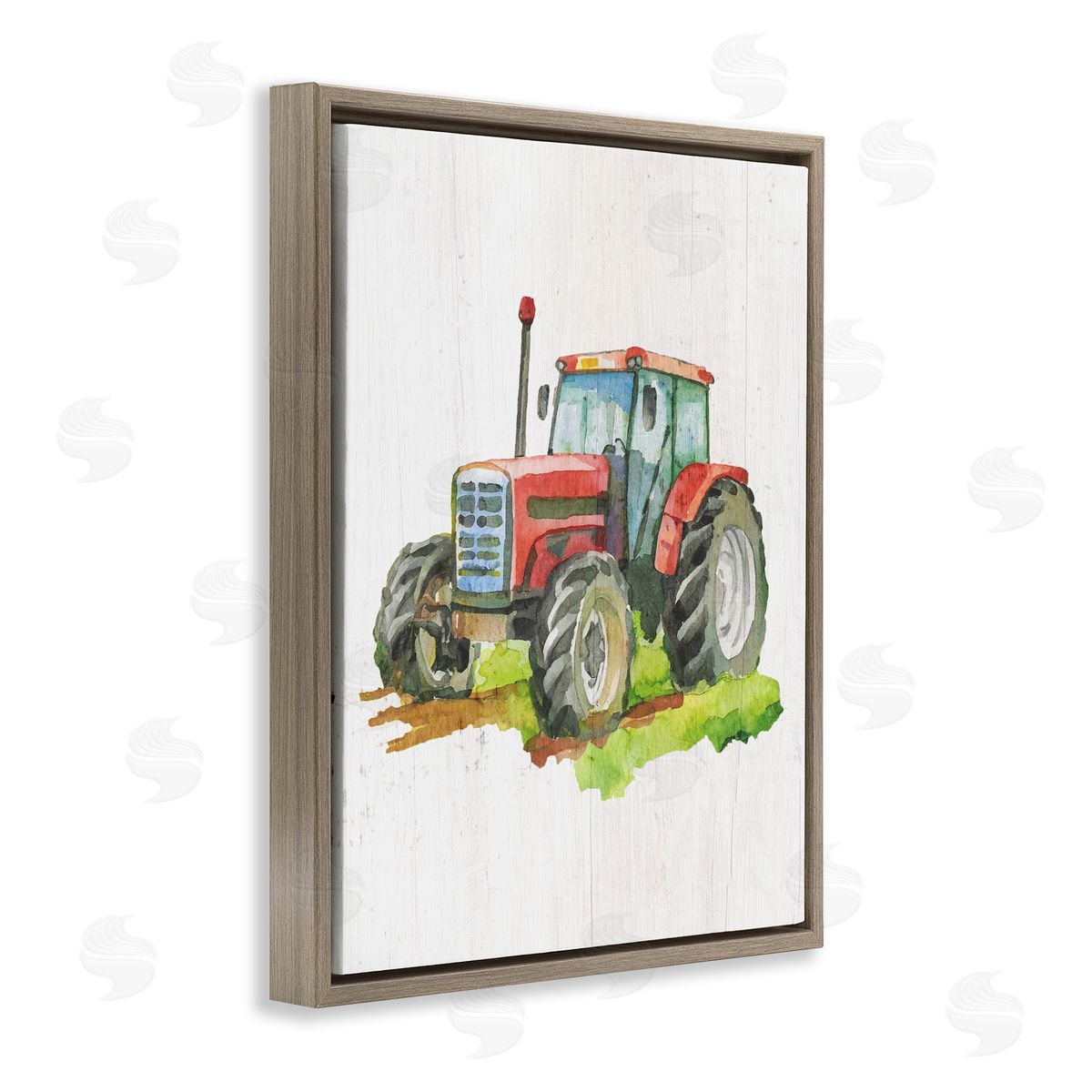 Detailed Country Tractor Brown Floating Frame Canvas Wall Art, Home Decor by Stupell Studio