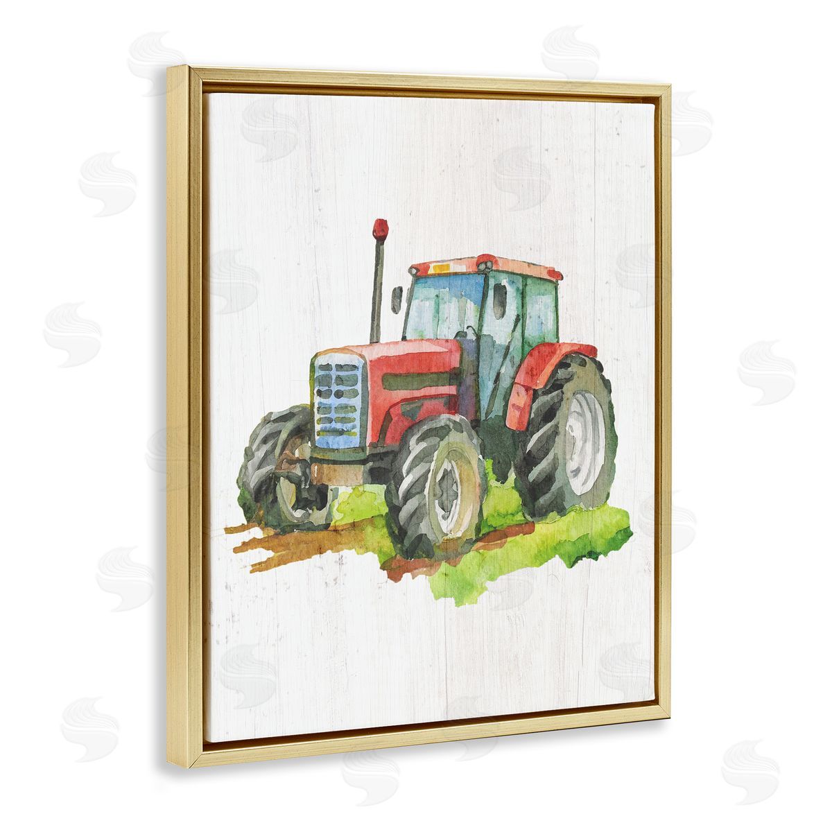 Detailed Country Tractor Gold Floating Frame Canvas Wall Art, Home Decor by Stupell Studio