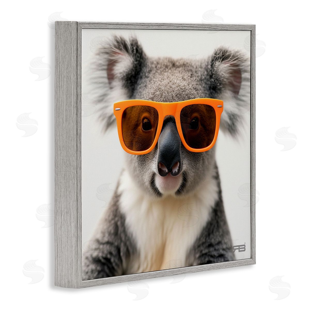 RB Cool Koala & Glasses Gray Framed Giclee Wall Art Print