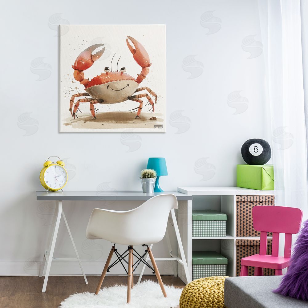 RB Happy Beach Crab Canvas Wall Art Print in Room