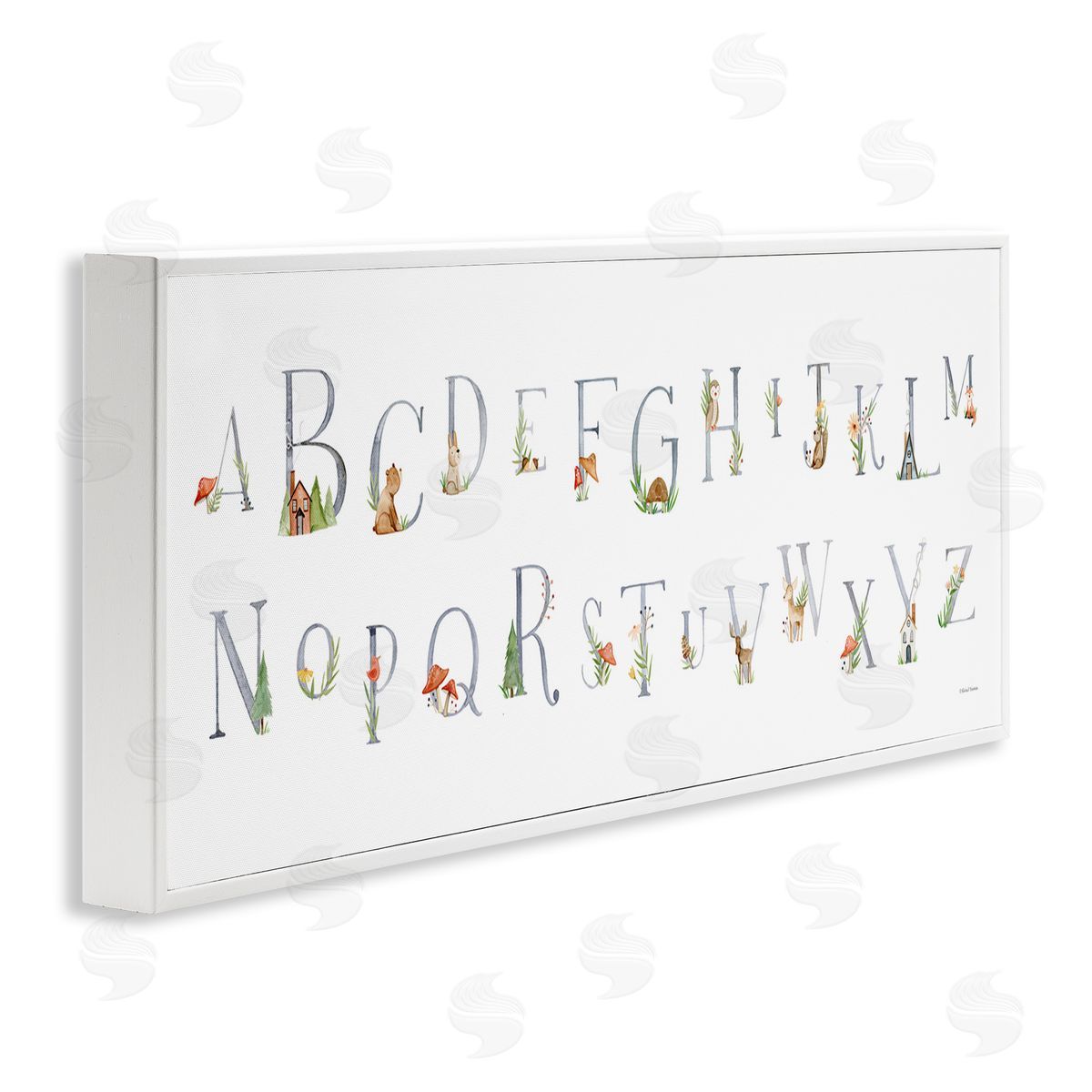 Country Cottage Alphabet White Frame Print Wall Art, Home Decor by Rachel Nieman