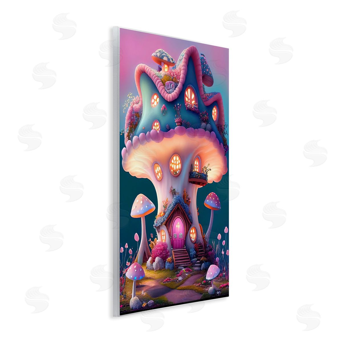 Mushroom Cottage House Wood Plaque Wall Art, Home Decor by Sasha