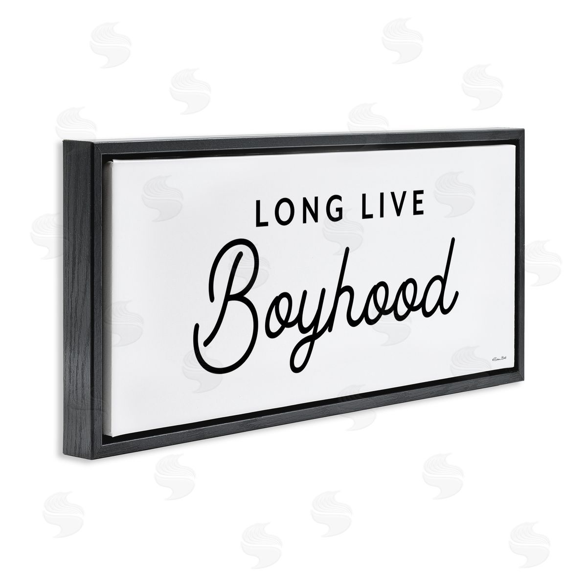 Long Live Boyhood Black Floating Frame Canvas Wall Art, Home Decor by Susan Ball