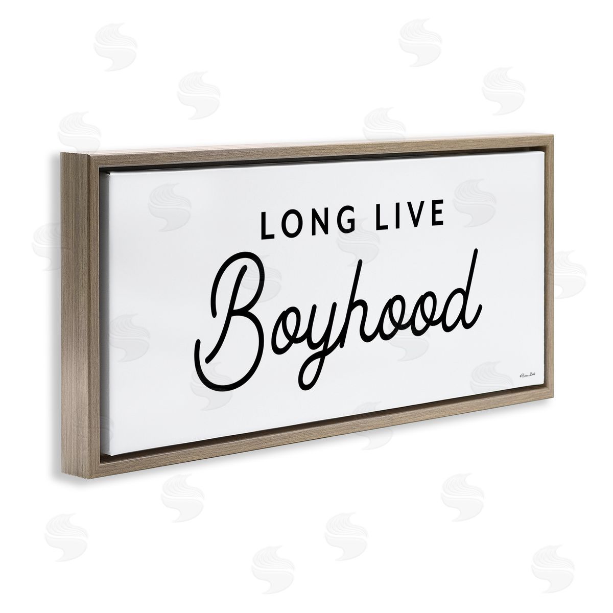 Long Live Boyhood Brown Floating Frame Canvas Wall Art, Home Decor by Susan Ball