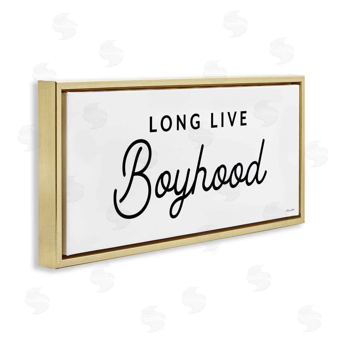 Long Live Boyhood Gold Floating Frame Canvas Wall Art, Home Decor by Susan Ball