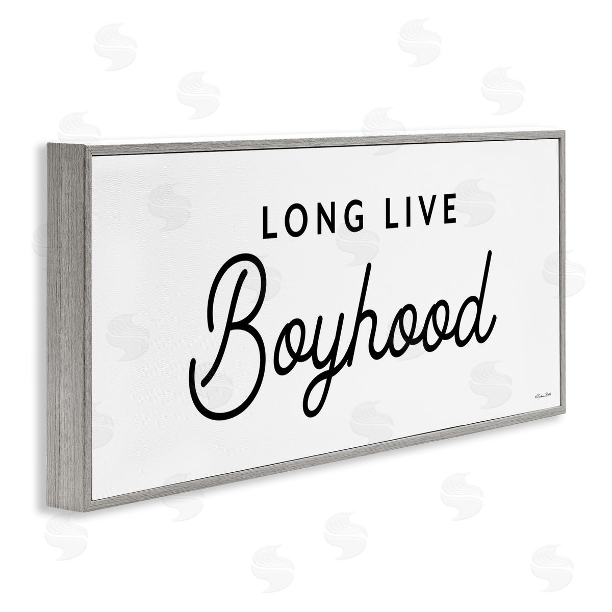 Long Live Boyhood Grey Frame Print Wall Art, Home Decor by Susan Ball