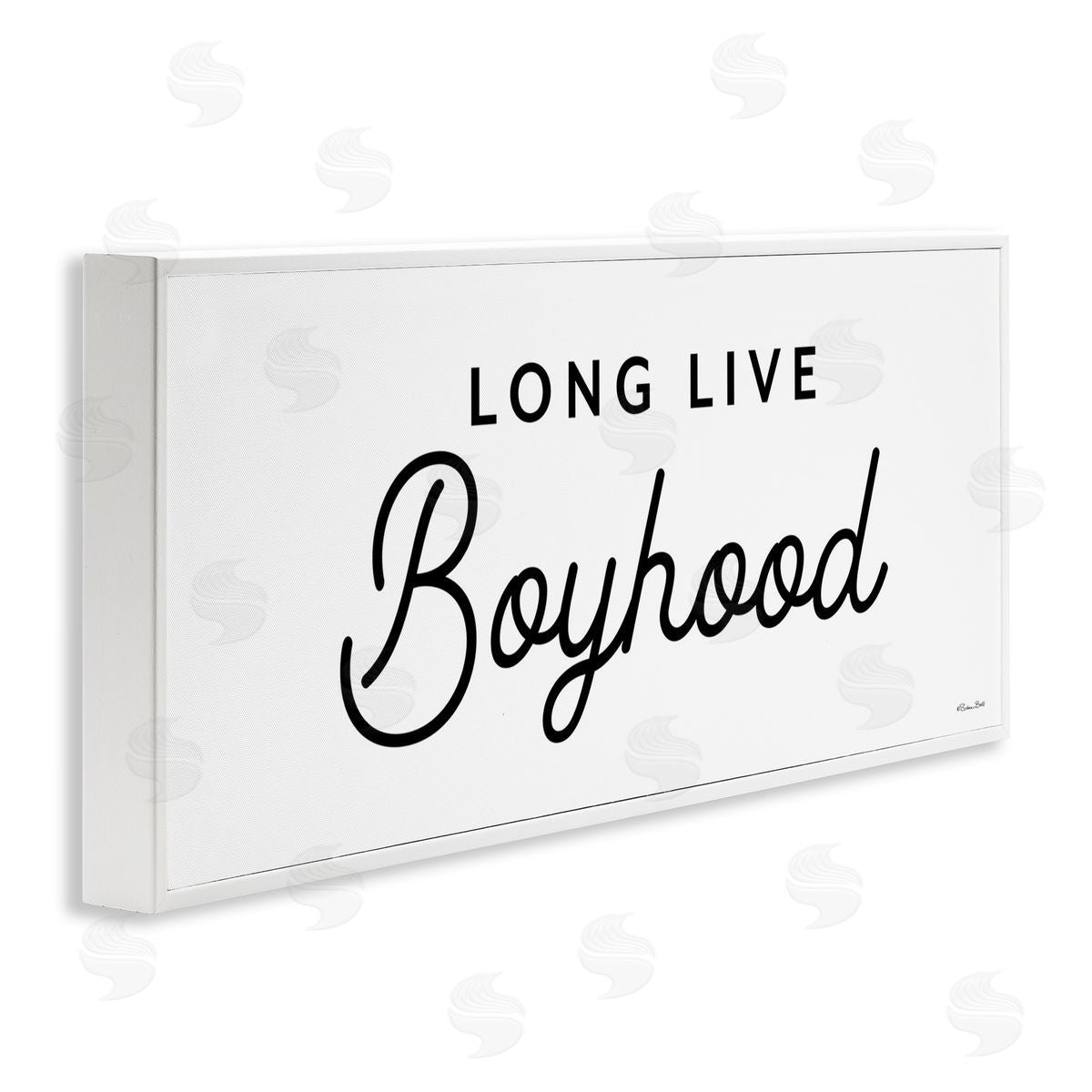 Long Live Boyhood White Frame Print Wall Art, Home Decor by Susan Ball