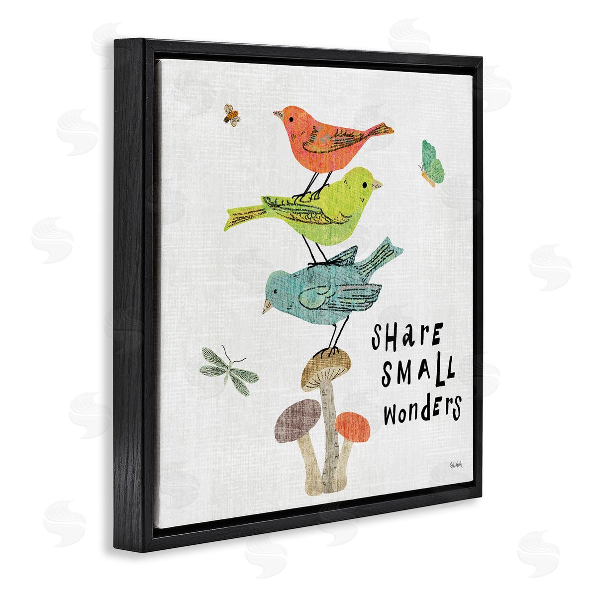 Sue Schlabach Small Wonders Phrase Black Floating Frame Canvas Wall Art Print