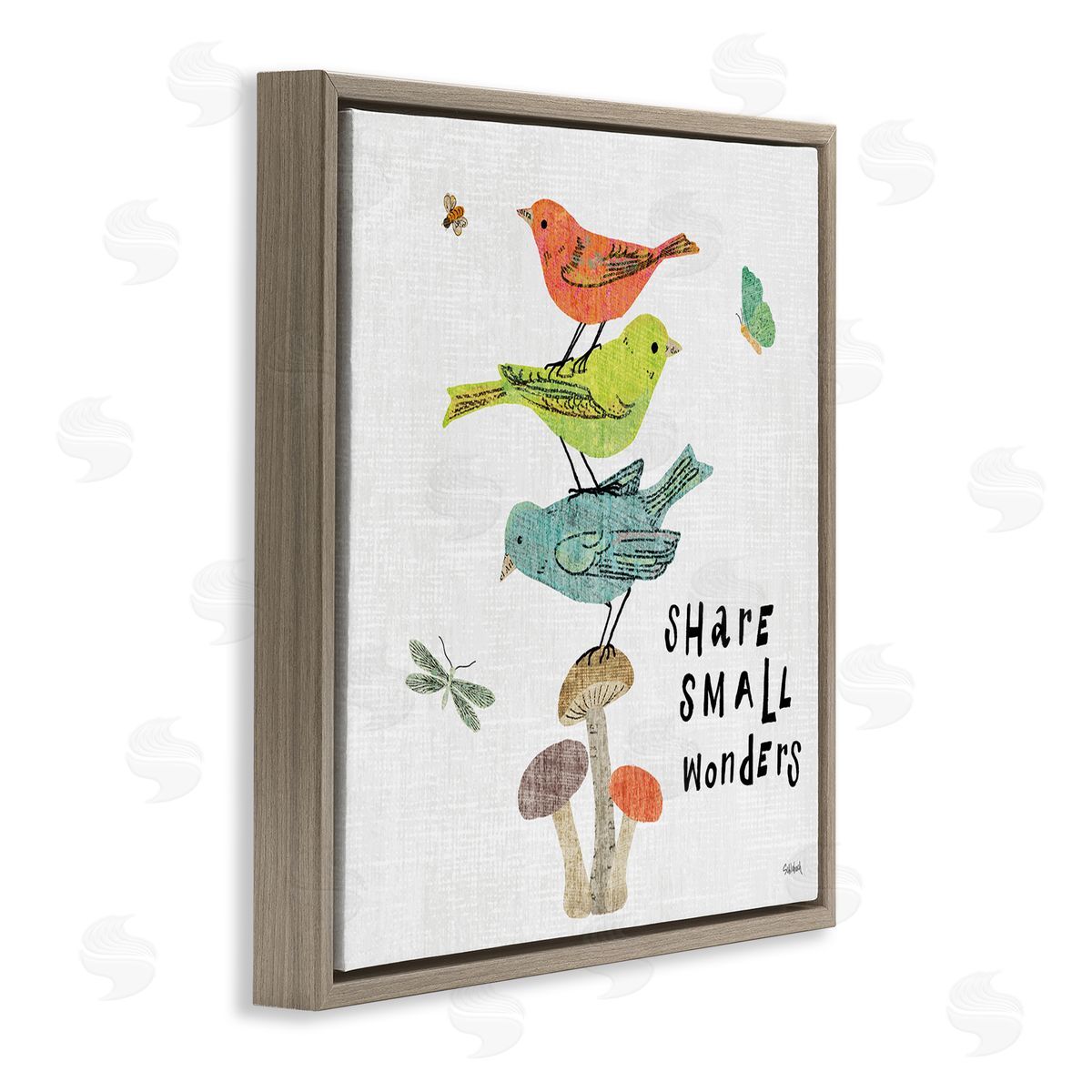 Sue Schlabach Small Wonders Phrase Brown Floating Frame Canvas Wall Art Print