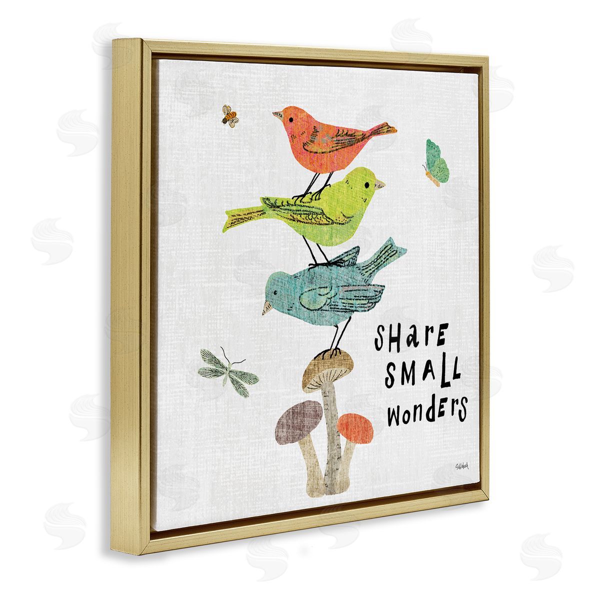 Sue Schlabach Small Wonders Phrase Gold Floating Frame Canvas Wall Art Print