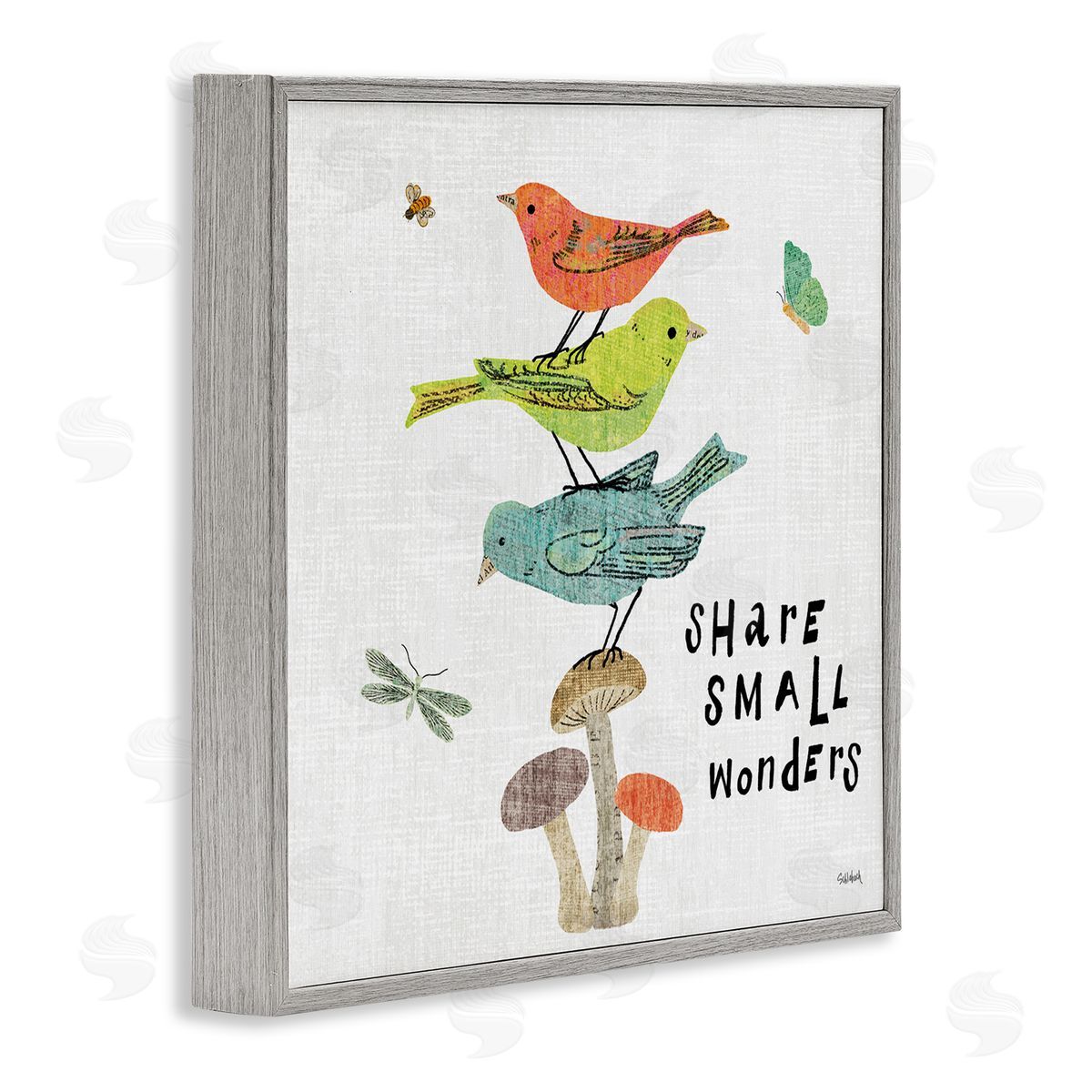 Sue Schlabach Small Wonders Phrase Gray Framed Giclee Wall Art Print