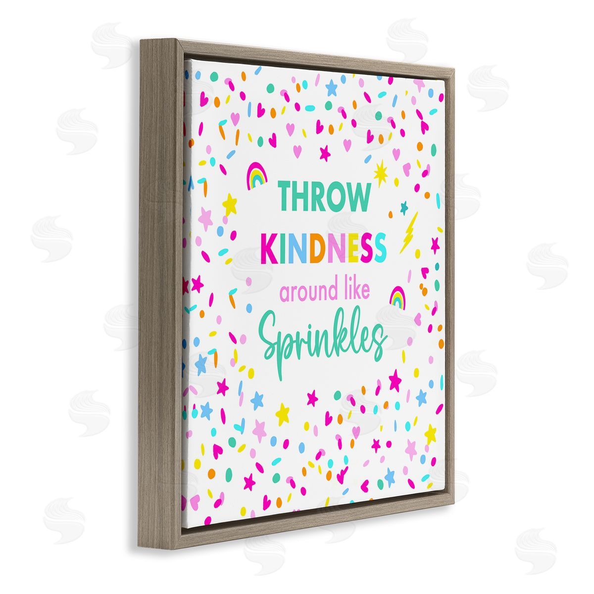 Sharon Lee Kindness Like Sprinkles Brown Floating Frame Canvas Wall Art Print