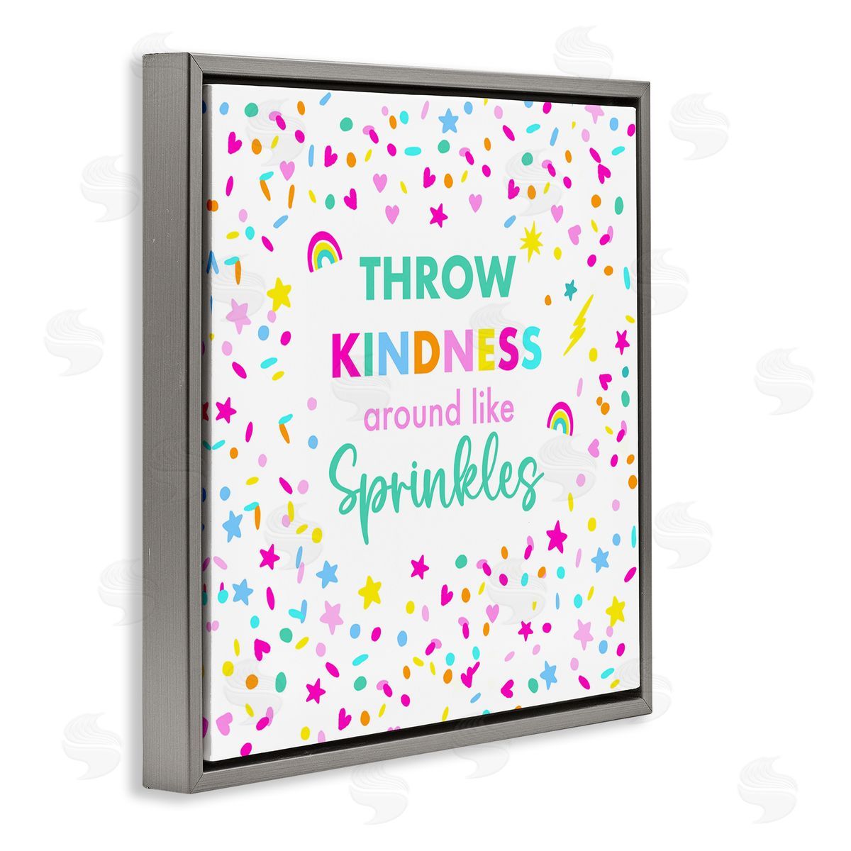 Sharon Lee Kindness Like Sprinkles Gray Floating Frame Canvas Wall Art Print