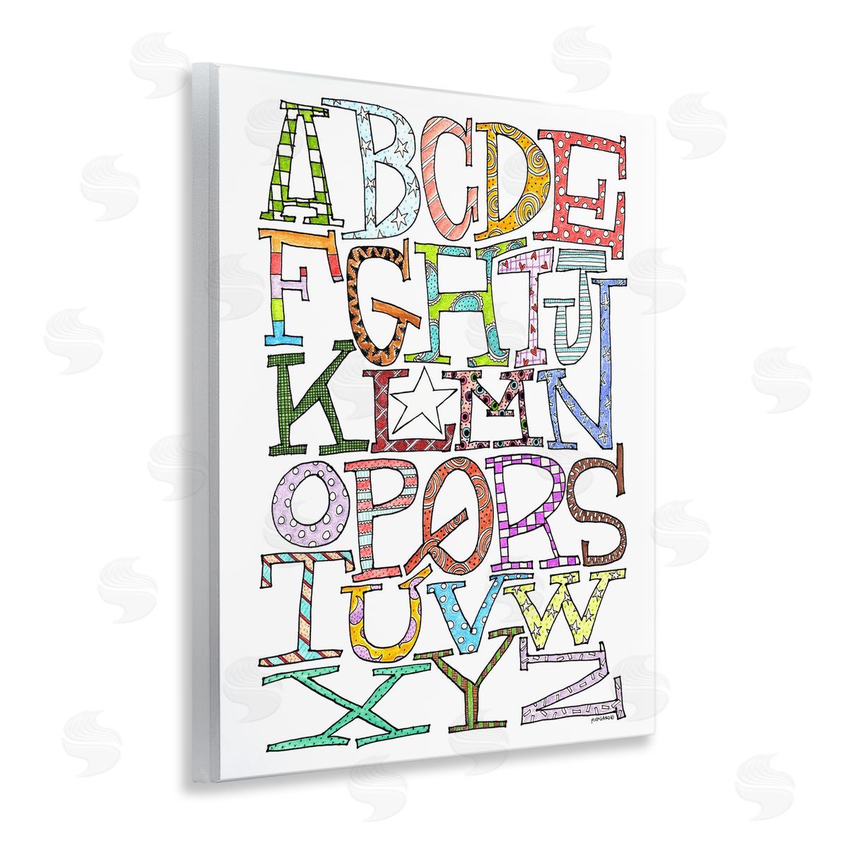 Whimsical Patterned Letters Wood Plaque Wall Art, Home Decor by Marley Ungaro