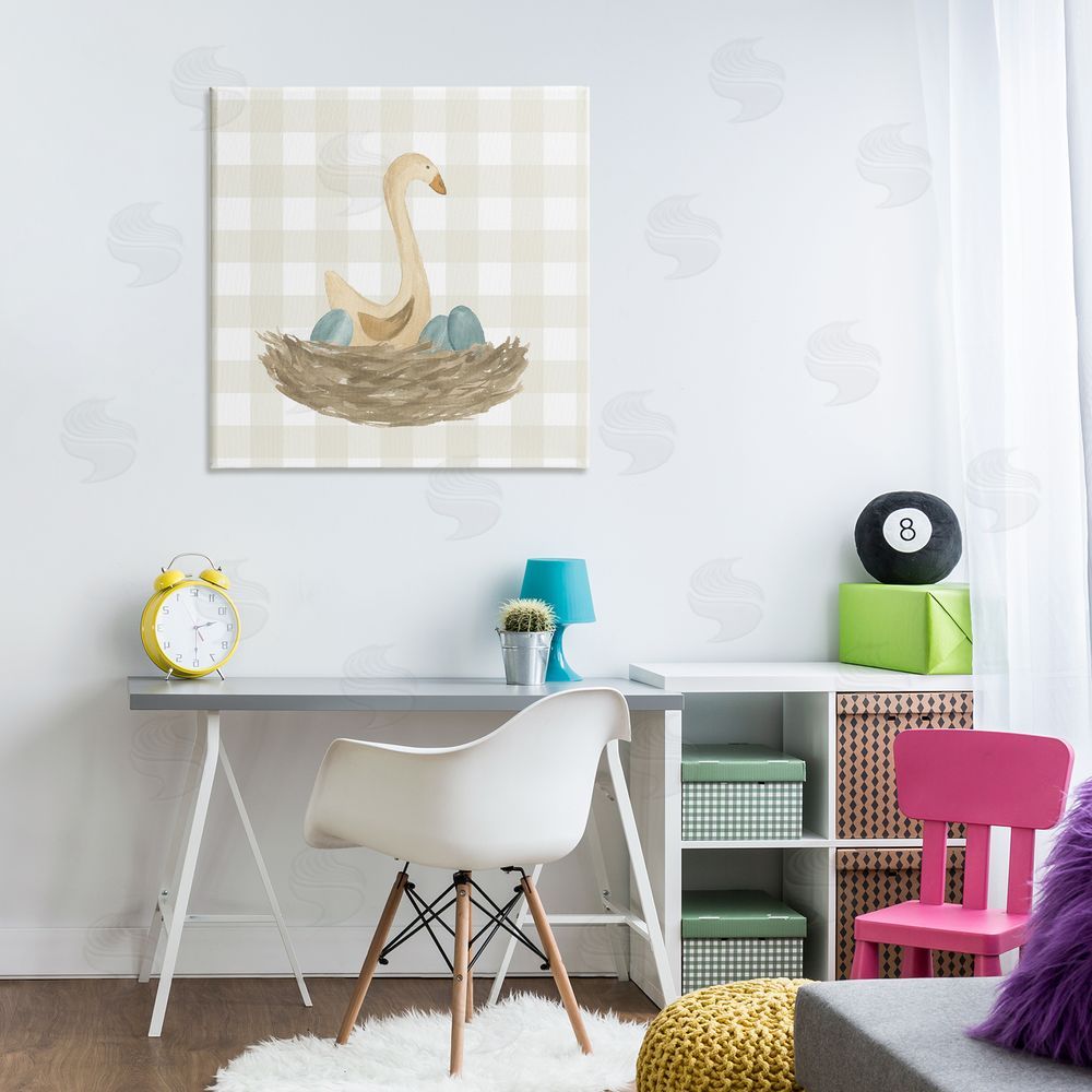 Lucille Price Duck & Eggs Nest Canvas Wall Art Print in Room