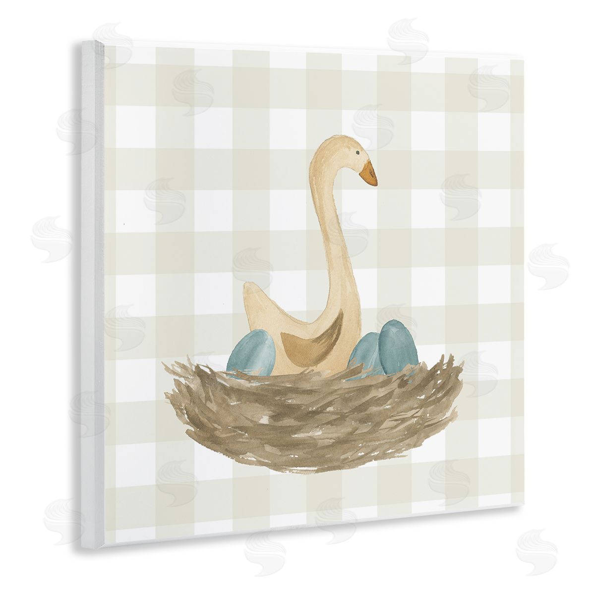 Lucille Price Duck & Eggs Nest Wooden Wall Plaque Art Print