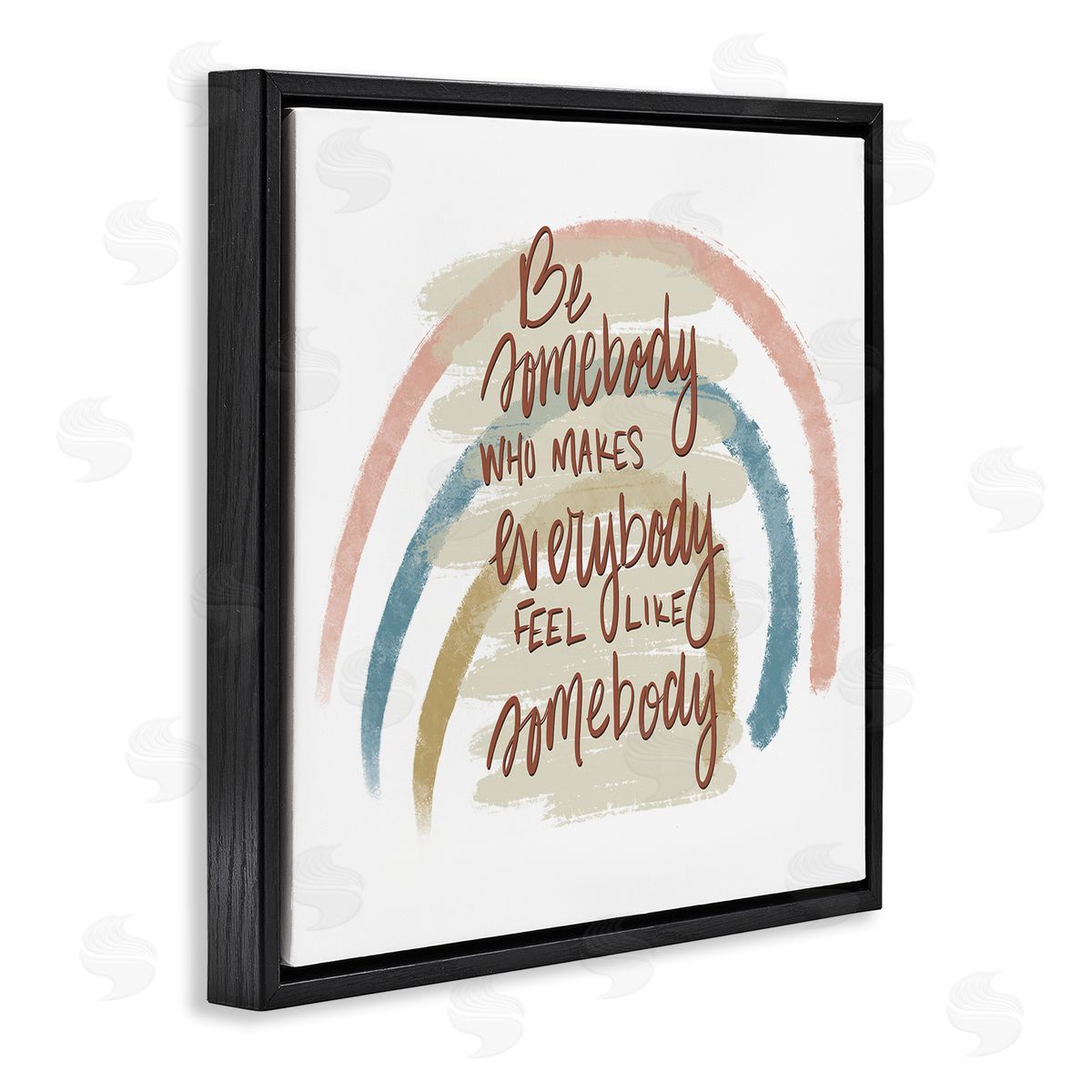 Tara Moss Inspirational Be Somebody Black Floating Frame Canvas Wall Art Print