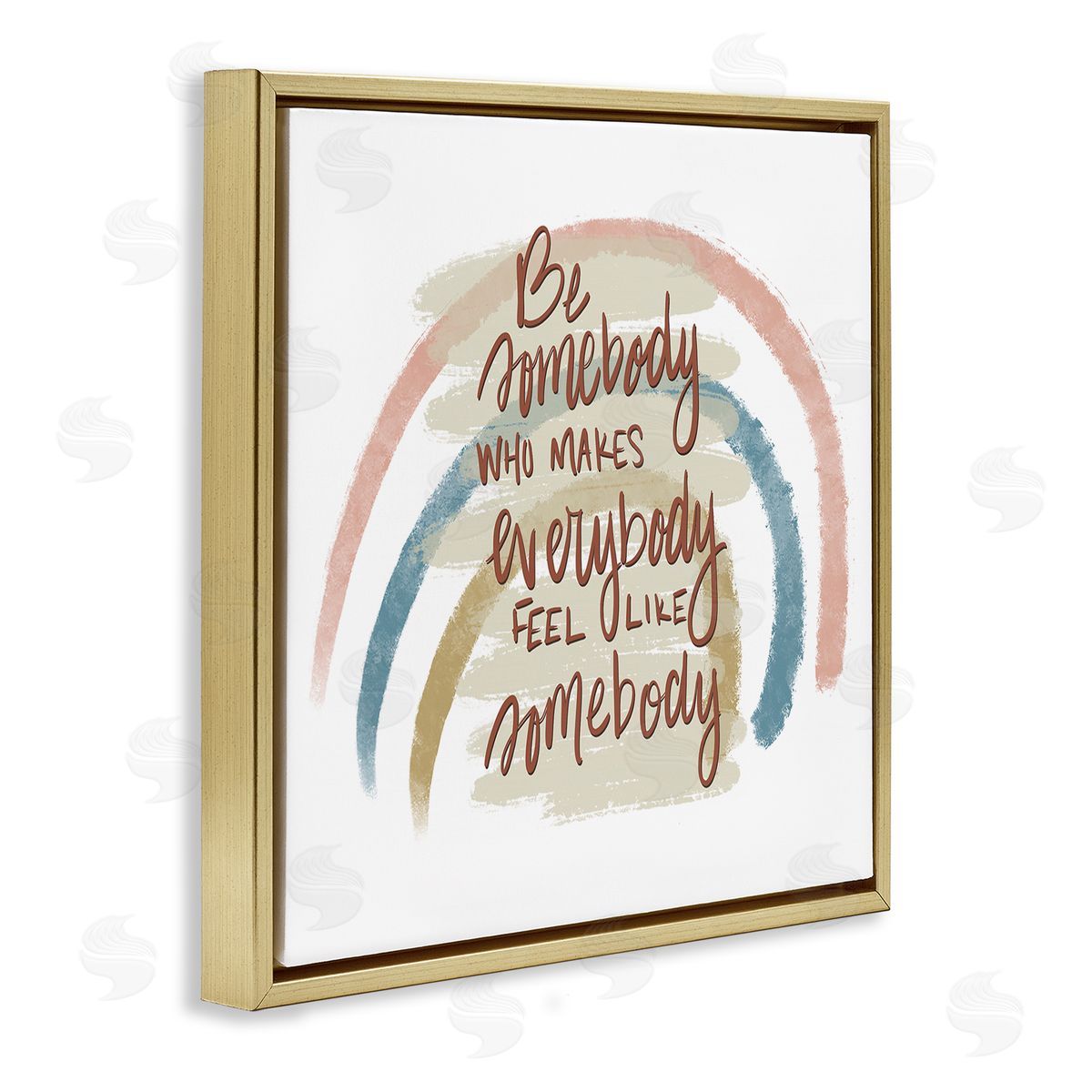 Tara Moss Inspirational Be Somebody Gold Floating Frame Canvas Wall Art Print