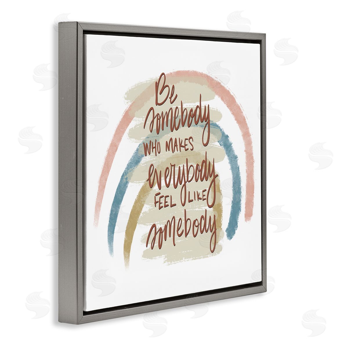 Tara Moss Inspirational Be Somebody Gray Floating Frame Canvas Wall Art Print