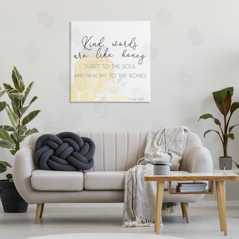 Lucca Sheppard Kind Words Like Honey Canvas Wall Art Print in Room