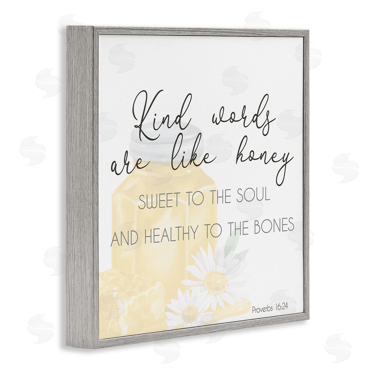 Lucca Sheppard Kind Words Like Honey Gray Framed Giclee Wall Art Print