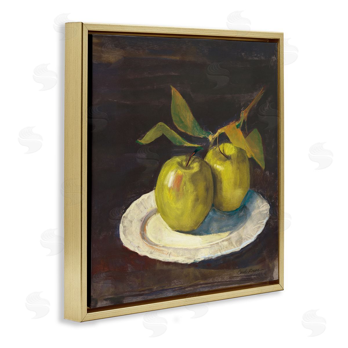 Carol Rowan Green Apple Still Life Gold Floating Frame Canvas Wall Art Print