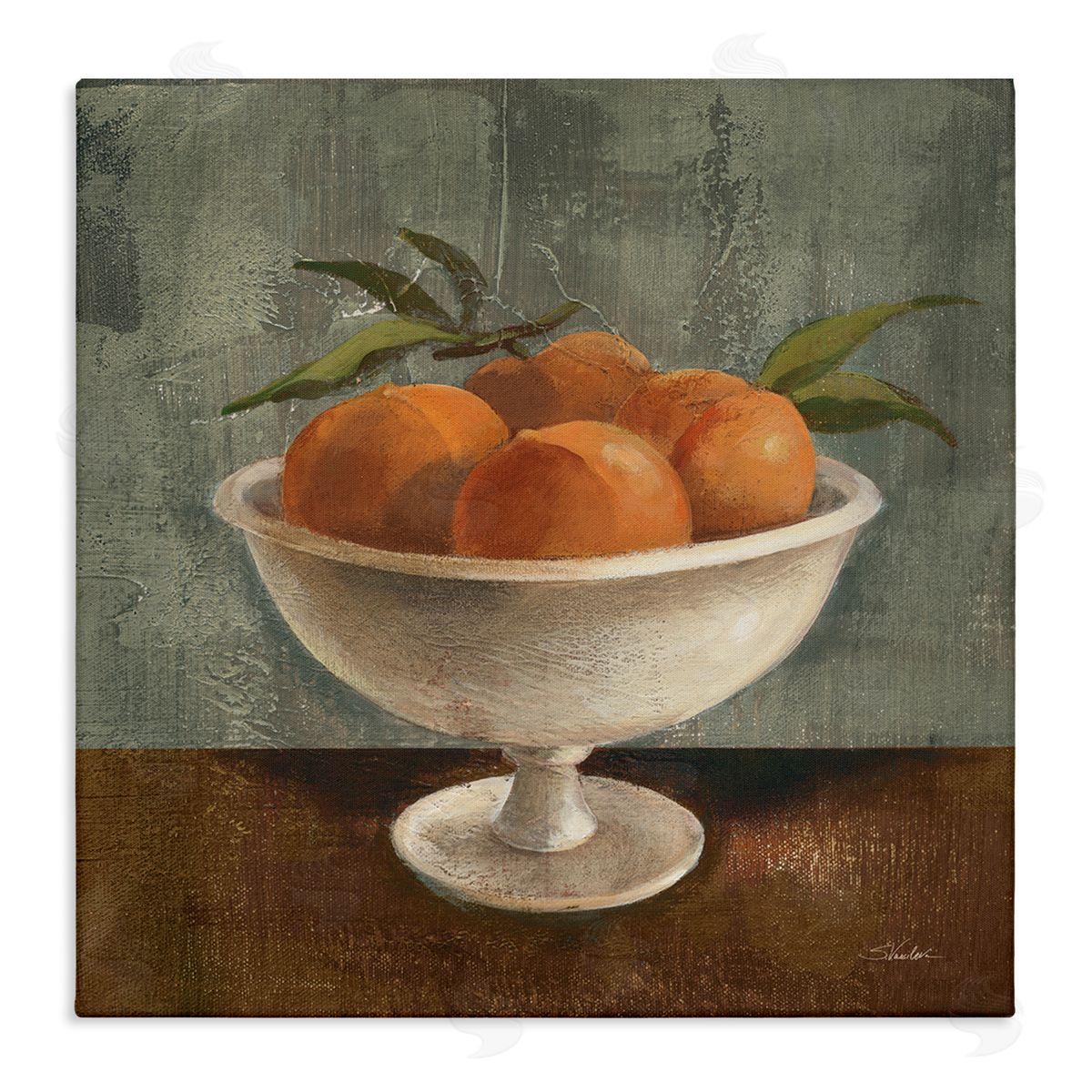 Silvia Vassileva Peaches Still Life Canvas Wall Art Print