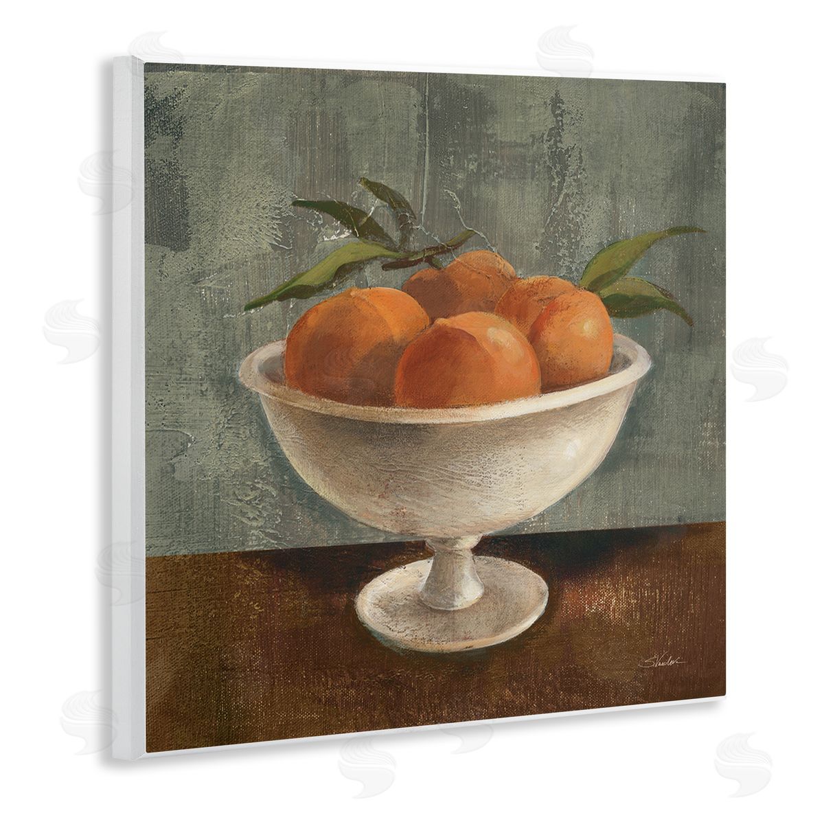 Silvia Vassileva Peaches Still Life Wooden Wall Plaque Art Print