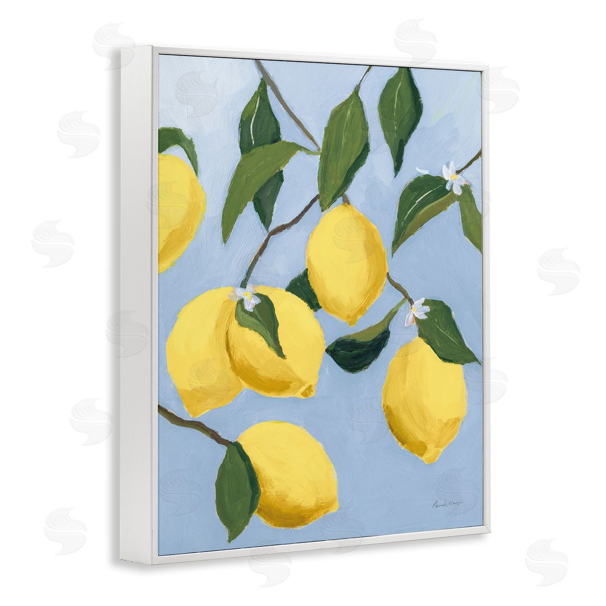Winding Lemon Tree White Frame Print Wall Art, Home Decor by Pamela Munger