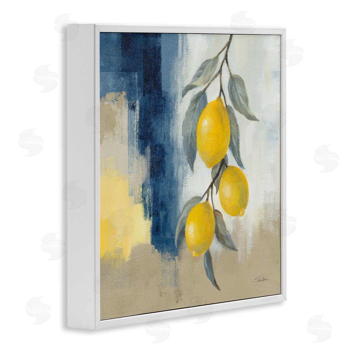 Silvia Vassileva Kitchen Lemons Hanging White Framed Giclee Wall Art Print