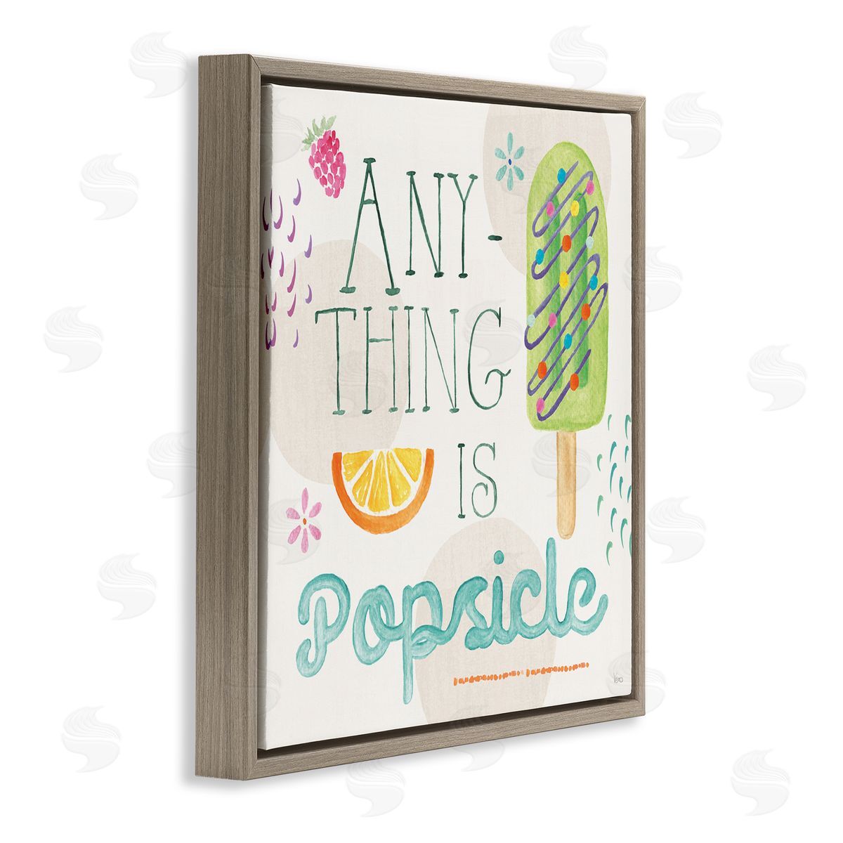 Veronique Charron Anything Is Popsicle Brown Floating Frame Canvas Wall Art Print