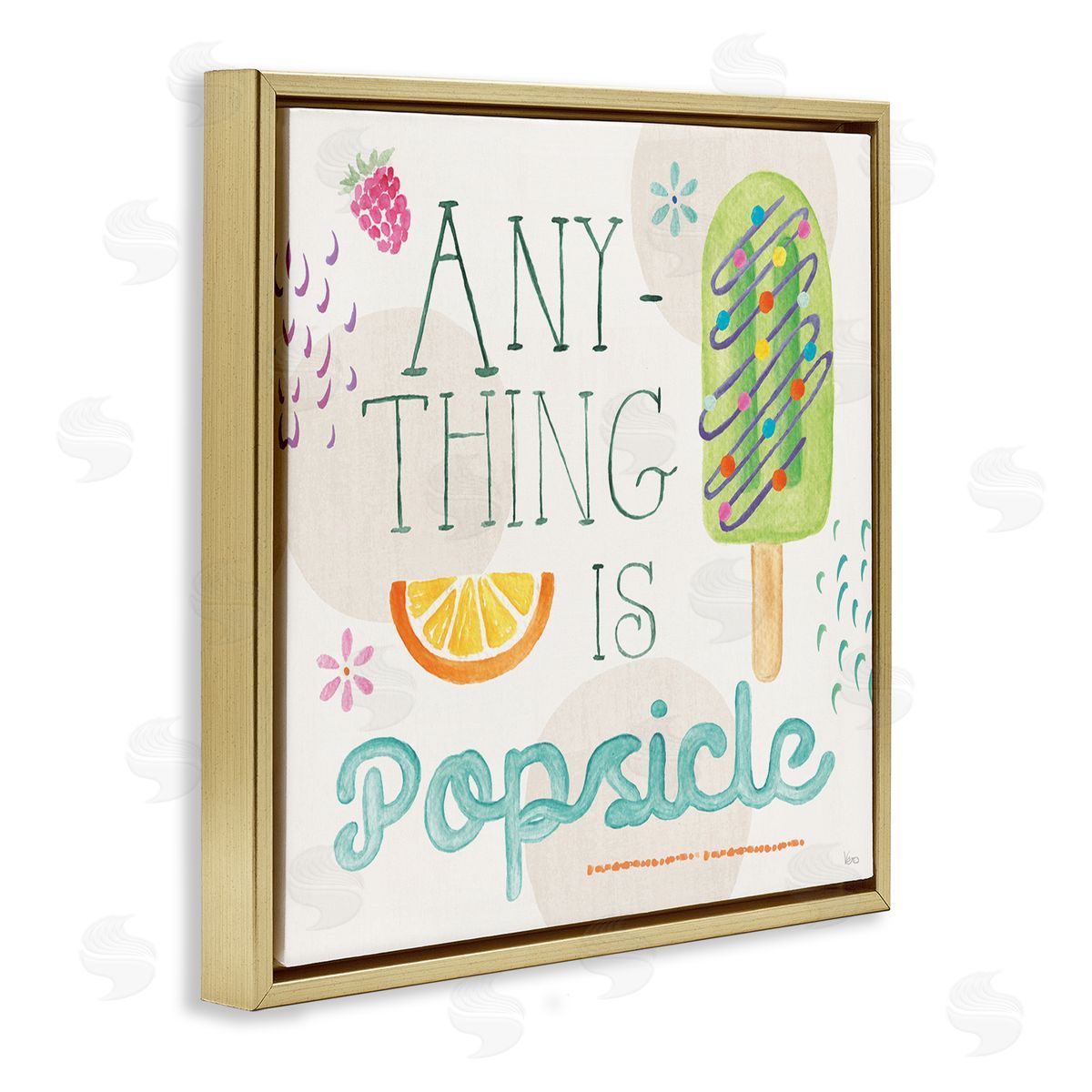 Veronique Charron Anything Is Popsicle Gold Floating Frame Canvas Wall Art Print