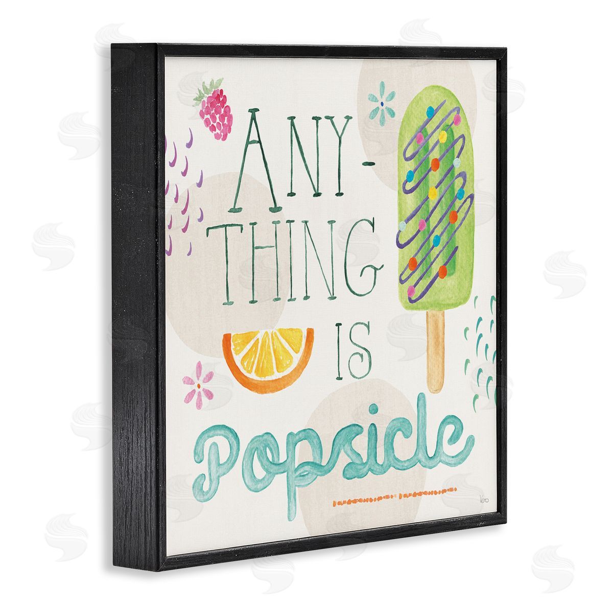 Veronique Charron Anything Is Popsicle Black Framed Giclee Wall Art Print