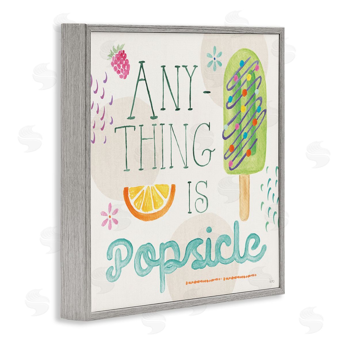 Veronique Charron Anything Is Popsicle Gray Framed Giclee Wall Art Print