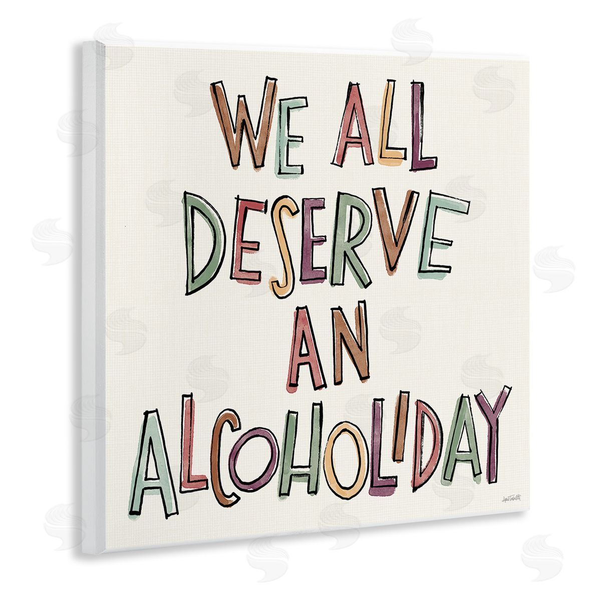 Anne Tavoletti Alcoholiday Funny Phrase Wooden Wall Plaque Art Print