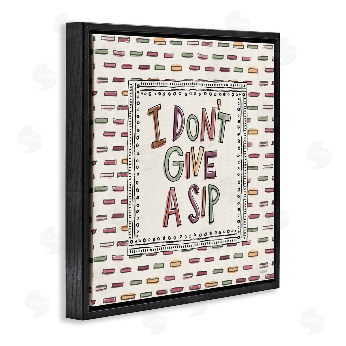 Anne Tavoletti Wine Sip Sentiment Black Floating Frame Canvas Wall Art Print