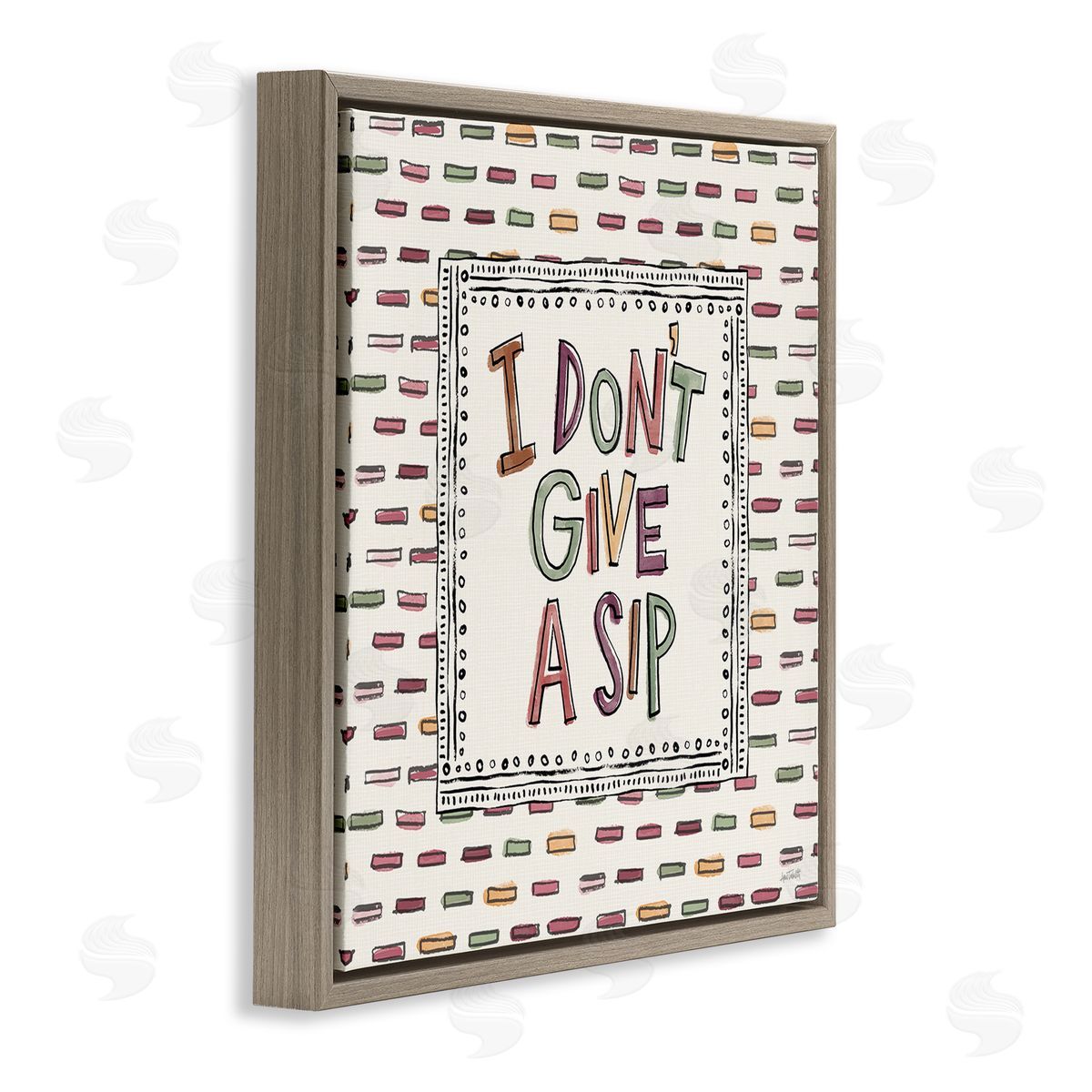 Anne Tavoletti Wine Sip Sentiment Brown Floating Frame Canvas Wall Art Print