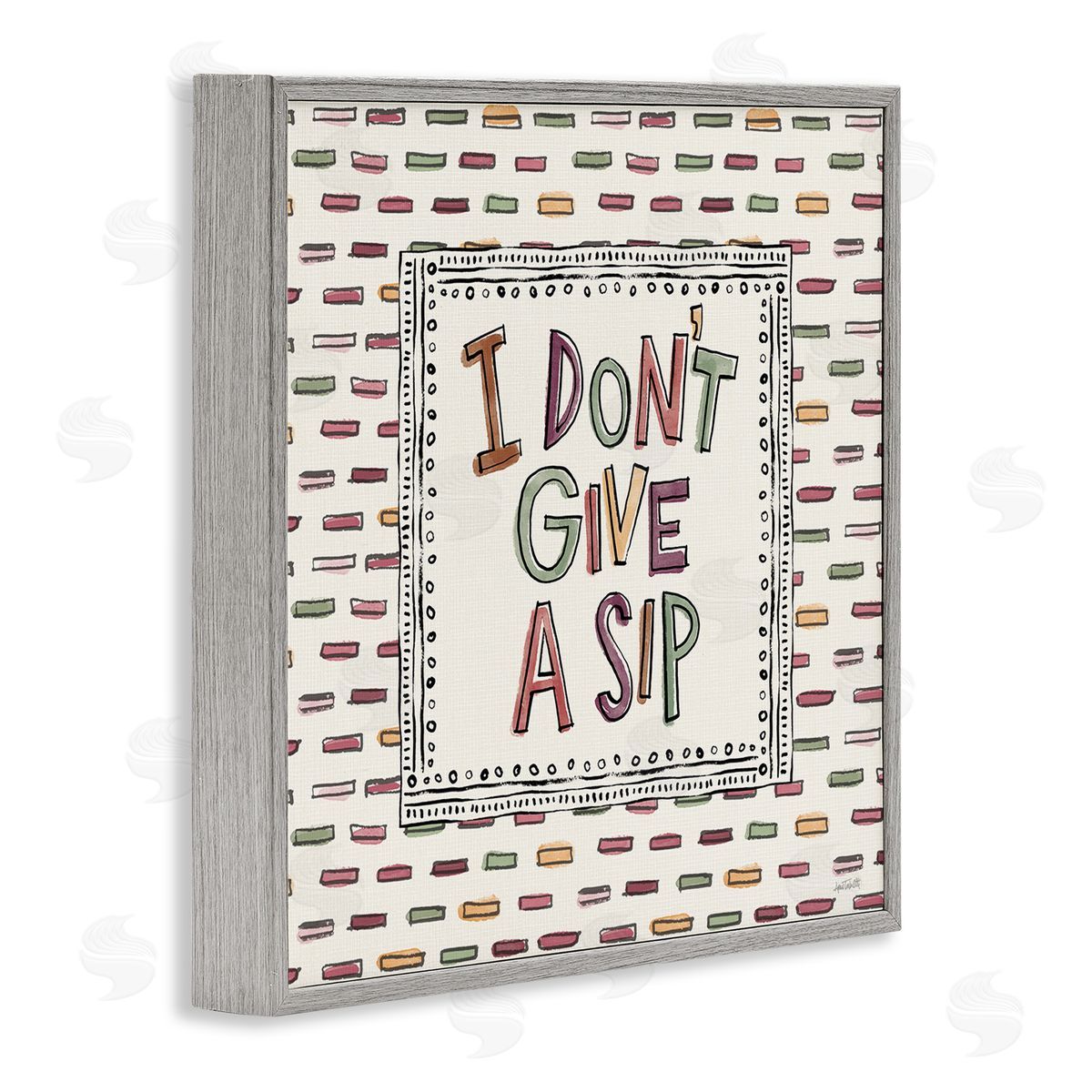 Anne Tavoletti Wine Sip Sentiment Gray Framed Giclee Wall Art Print