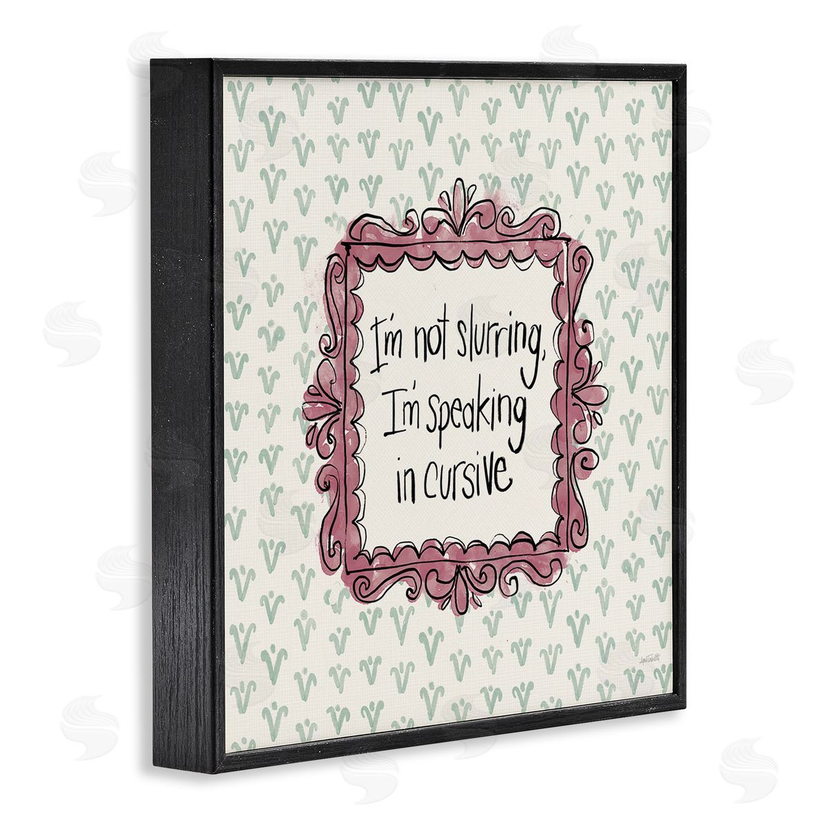 Anne Tavoletti Speaking In Cursive Black Framed Giclee Wall Art Print