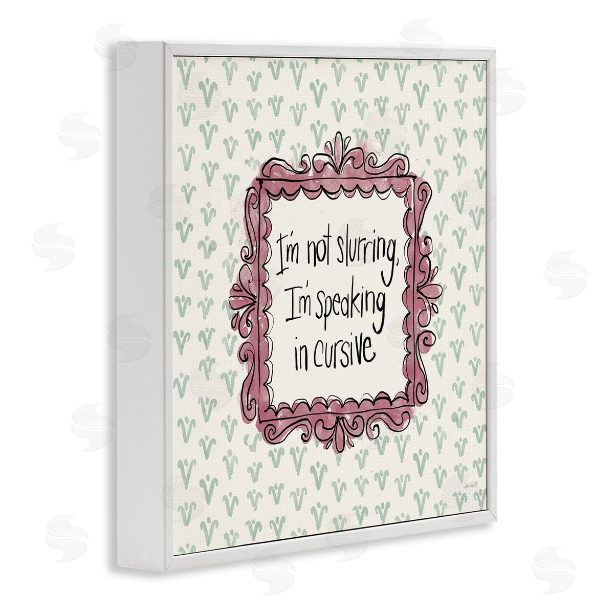Anne Tavoletti Speaking In Cursive White Framed Giclee Wall Art Print