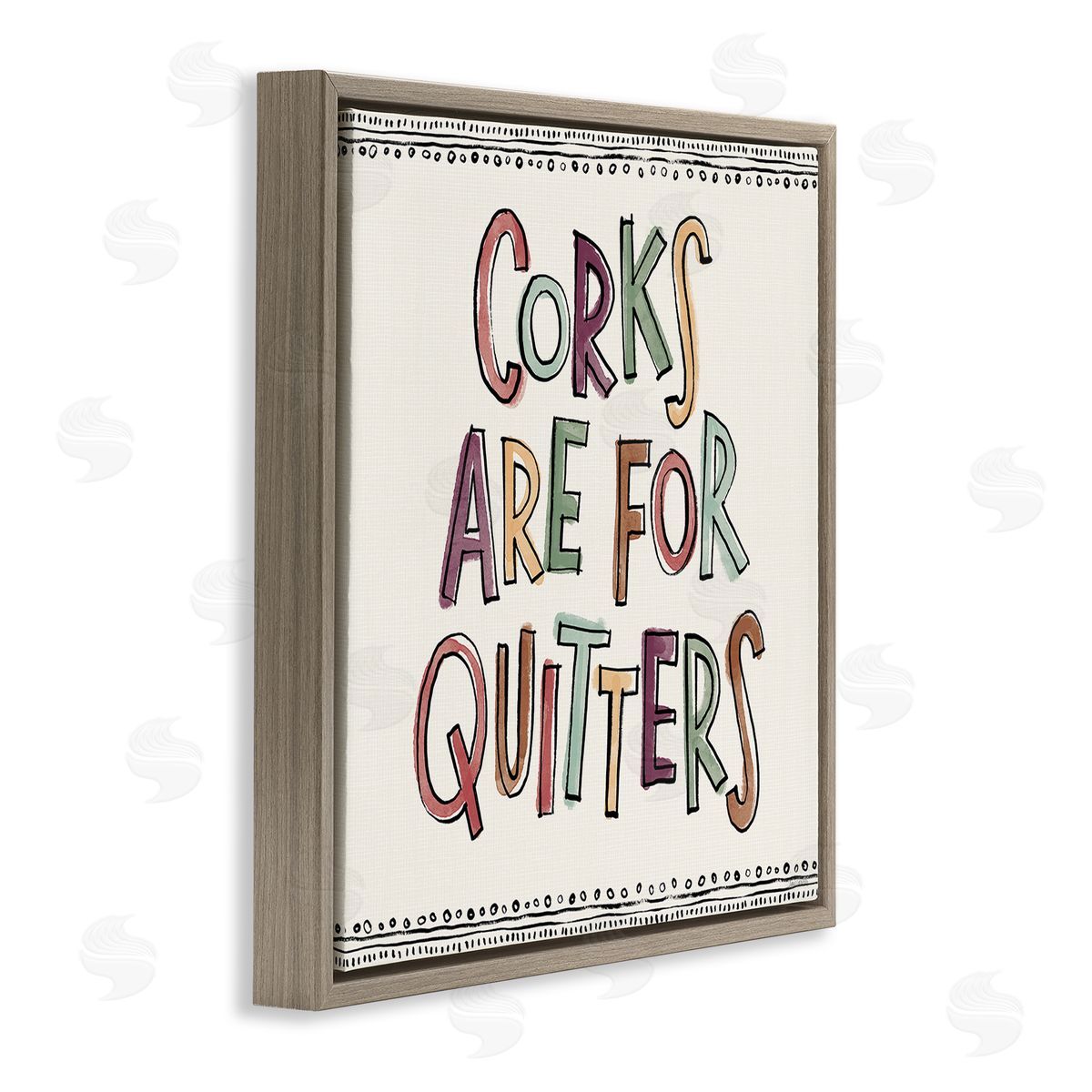 Anne Tavoletti Corks For Quitters Brown Floating Frame Canvas Wall Art Print