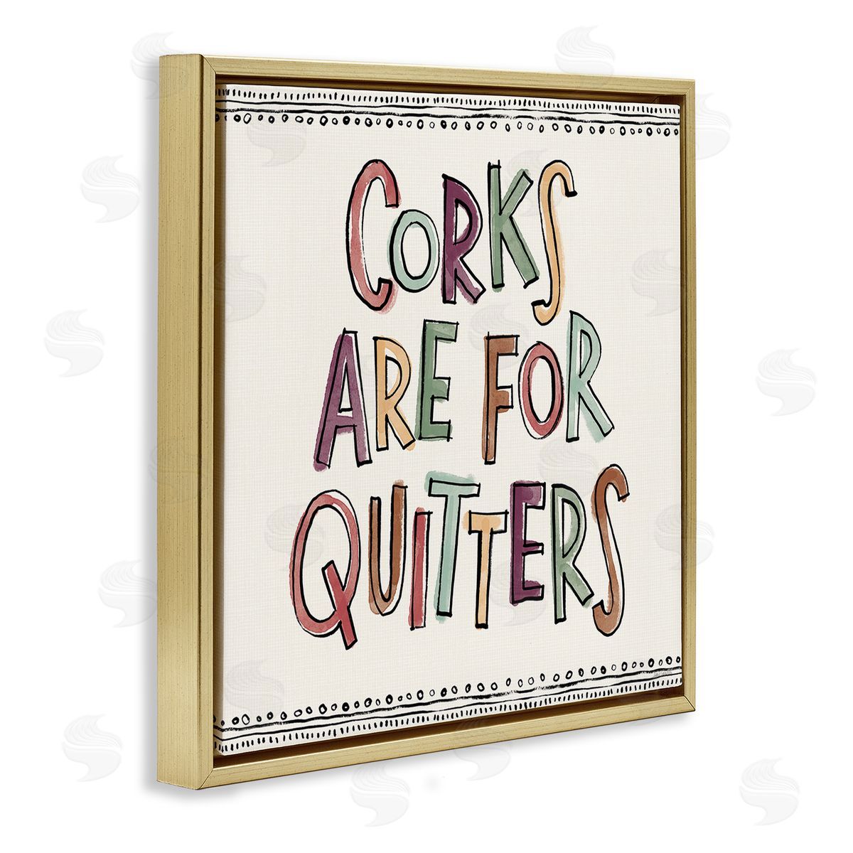 Anne Tavoletti Corks For Quitters Gold Floating Frame Canvas Wall Art Print