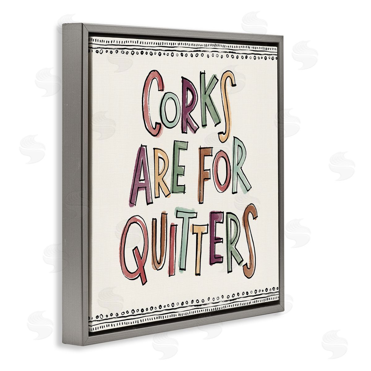 Anne Tavoletti Corks For Quitters Gray Floating Frame Canvas Wall Art Print