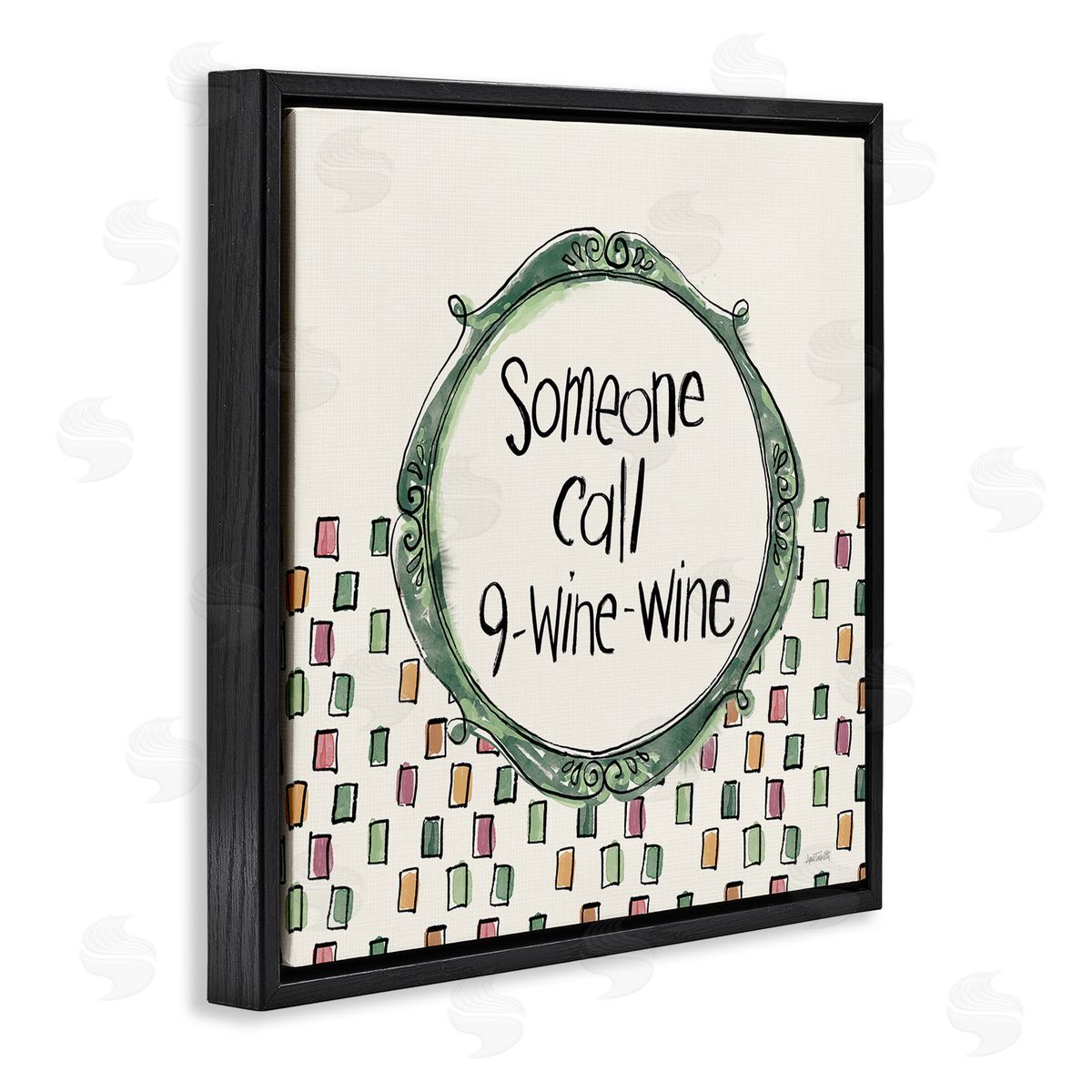 Anne Tavoletti Funny Wine Sentiment Black Floating Frame Canvas Wall Art Print