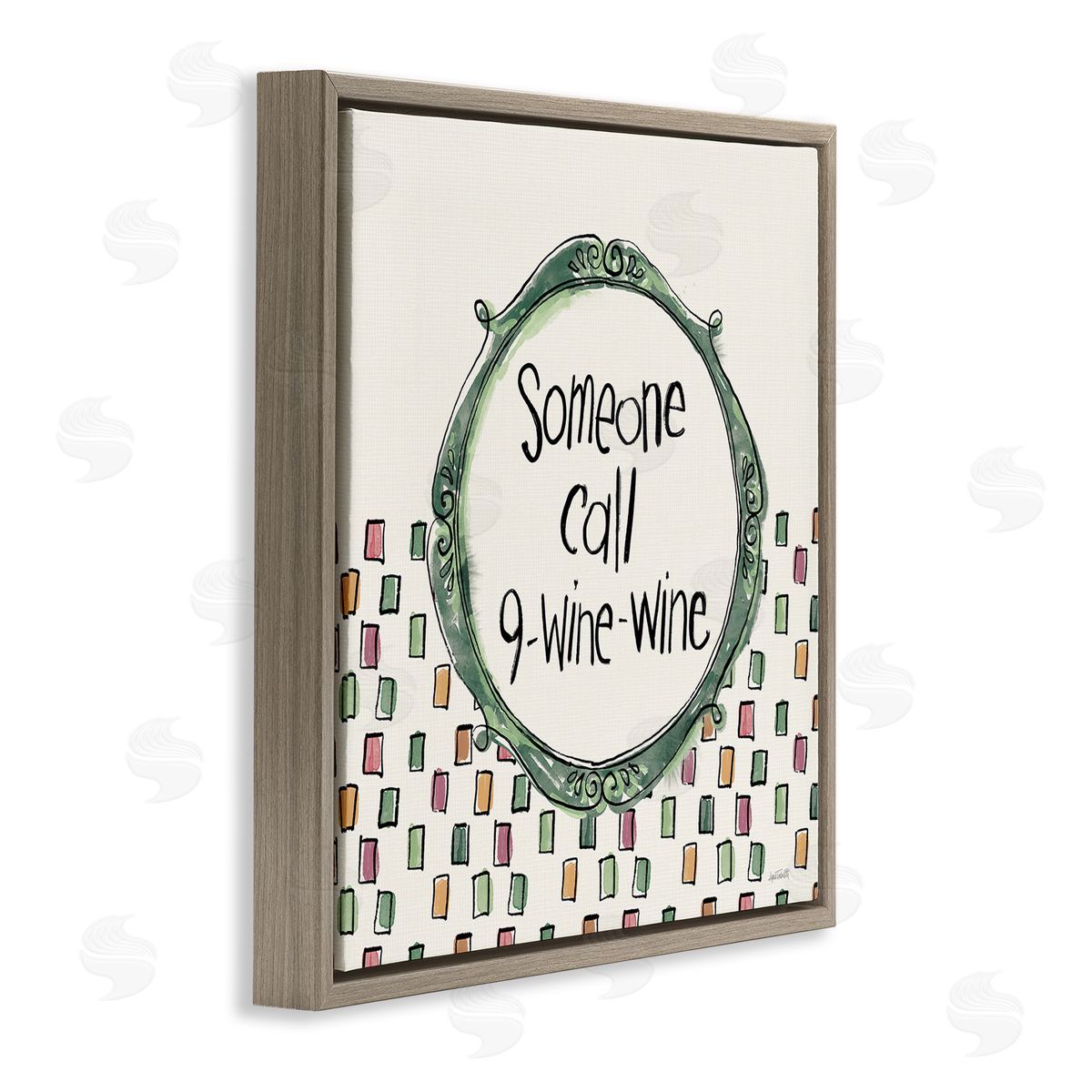 Anne Tavoletti Funny Wine Sentiment Brown Floating Frame Canvas Wall Art Print