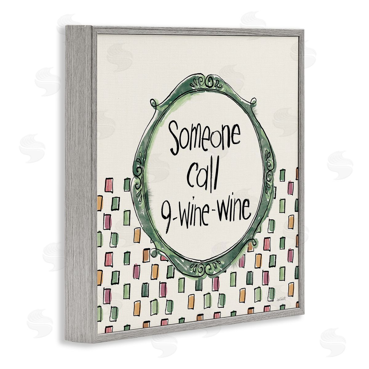 Anne Tavoletti Funny Wine Sentiment Gray Framed Giclee Wall Art Print
